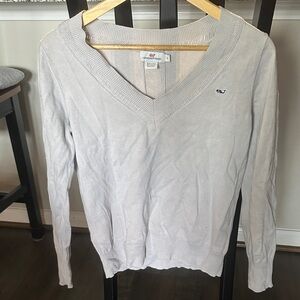 Vineyard Vines Light Gray V-Neck Sweater